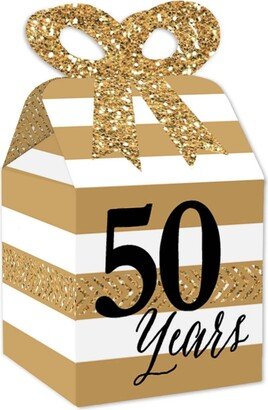 Big Dot of Happiness We Still Do - 50th Wedding Anniversary - Square Favor Gift Boxes - Anniversary Party Bow Boxes - Set of 12