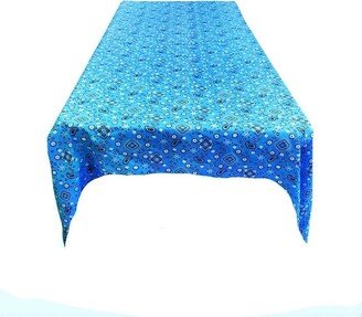 Rectangular Bandanna Print Poly Cotton Tablecloth | Turquoise, Choose