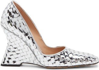 Comet 100MM Mirrored Leather Wedge Pumps