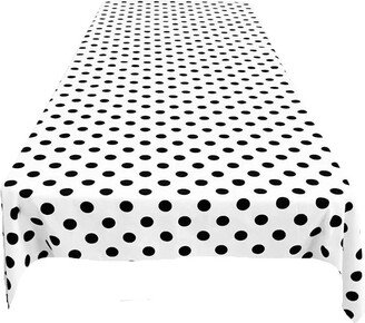 Rectangular Polka Dot Poly Cotton Tablecloth | Black On White. Choose