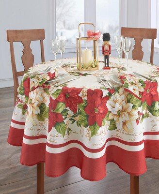 Red and White Poinsettias Tablecloth - 60