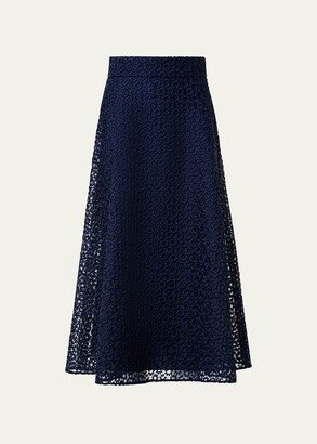 St.Gallen Embroidered Organza Midi Skirt