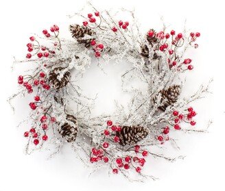 Icy Twig/Cone/Berry Wreath-AA