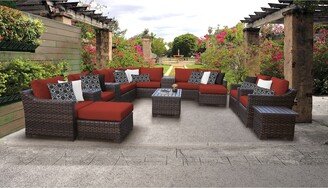 River Brook 17 Piece Outdoor Wicker Patio Furniture Set 17a