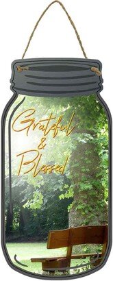 Summer Grateful & Blessed Novelty Metal Mason Jar Sign