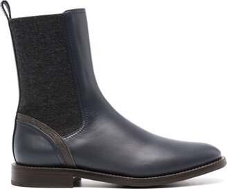 Monili chain-detail leather Chelsea boots