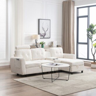 RASOO European Style Sectional Sofa with Storage