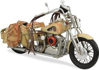 Multicolor Metal Vintage Mid-Century Motorcycle Model