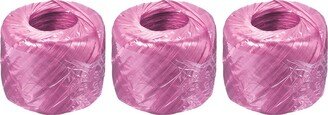 Unique Bargains Polyester Nylon Plastic Rope Twine Household Bundled for Packing ,100m Pink 3Pcs