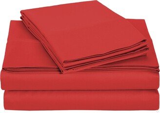 University 6 Piece Red Solid Full Sheet Set