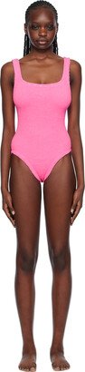 Pink Square Neck Swimsuit