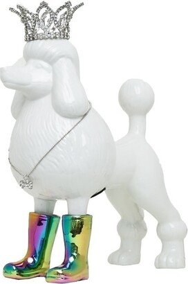 Interior Illusions Plus Iridescent Poodle with Necklace and Crown Bank - 10.5 tall