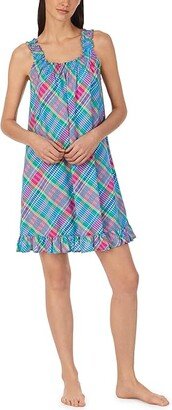 Sleeveless Smocked Neck Gown (Multi Plaid) Women's Pajama Sets