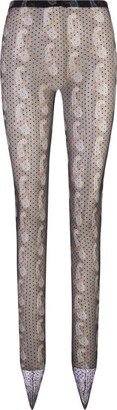 Polka Dot Tights With Light Blue Paisley Patterns