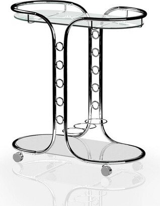 Kentrik Glass Top Serving Cart Chrome - miBasics