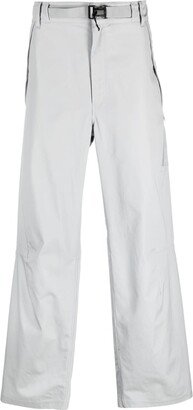 Logo-Print Buckled Straight Trousers