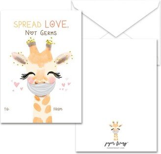 Paper Frenzy Quarantine Masked Giraffe Valentines - 25 pack WITH ENVELOPES