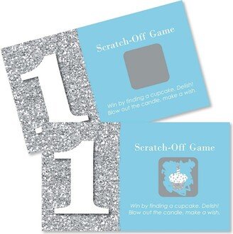 Big Dot of Happiness 1st Birthday Boy - Fun to be One - First Birthday Party Game Scratch Off Cards - 22 Count