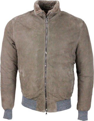 Barba Napoli Suede Bomber Jacket With Padded Interior