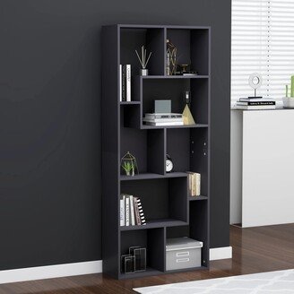 Book Cabinet Gray 26.4x9.4x63.4 Engineered Wood