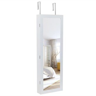 Non Full Mirror 4-Layer Shelf,2 Drawers,8 Blue LED Lights