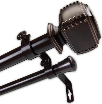 InStyleDesign Xavier 1 inch Diameter Adjustable Double Curtain Rod