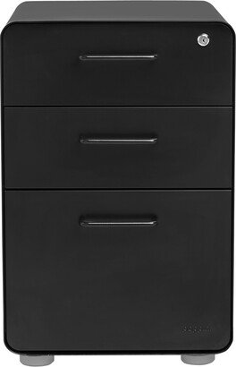 Poppin 3-Drawer Stow Locking Filing Cabinet Matte Black