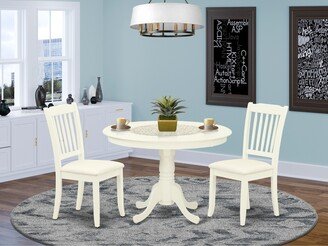 7 Pc Dining set with a Kitchen Table and 6 Wood Seat Kitchen Chairs in Oak Finish-AC