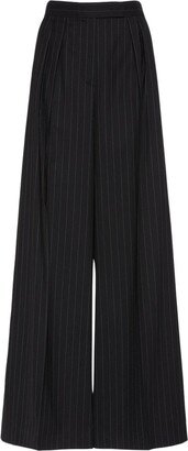 Baba pinstripe wool high rise wide pants