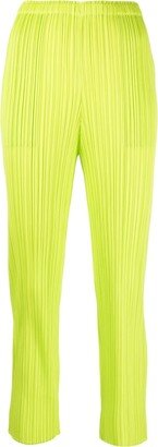 Pleated Slim-Leg Trousers