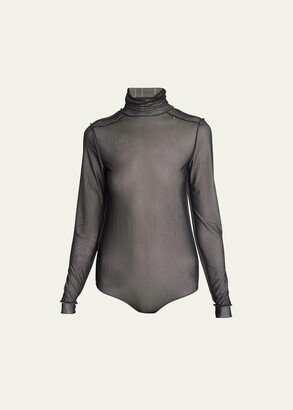 Sheer Turtleneck Bodysuit