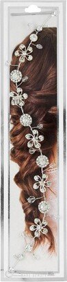 Rare Beauty Long Crystal and Rhinestone Floral Bridal Hair Decoration