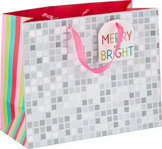 The Medium Horizontal Tote Merry & Bright Disco Silver