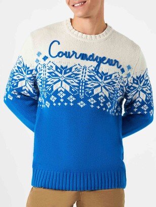 Man Crewneck Sweater With Courmayeur Embroidery