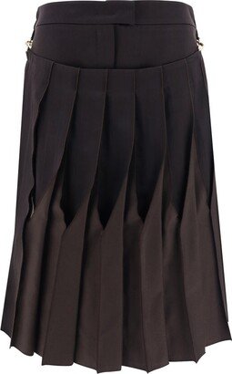 High-Waist Pleated Mini Satin Skirt