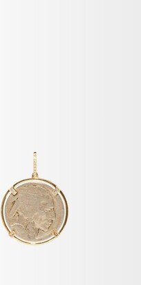 Diamond & 18kt Gold Antique-coin Pendant