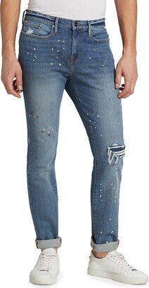 Light Wash Mid Rise Ripped Skinny Jeans