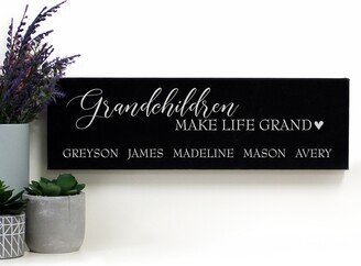 Grandchildren Wall Sign Personalized | Christmas Gift For Grandma Make Life Grand Grandparents With Names