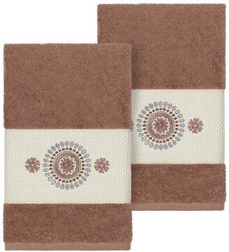 Isabell Embellished Hand Towel - Set of 2 - Latte