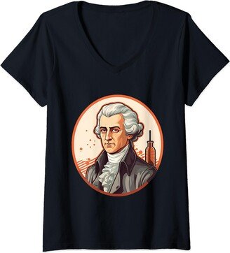 Antoine Lavoisier Art And Chemistry Designs Antoine Lavoisier 80s Retro V-Neck T-Shirt