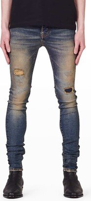 Men's Fade-Dye Repair Skinny Jeans