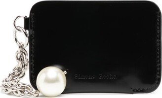 Faux Pearl Leather Wallet