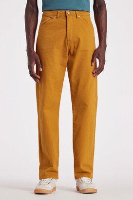 Relaxed-Fit Gold Cotton-Twill Jeans-AB