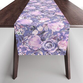 Ninola Design Watercolor Floral Very Peri Table Runner