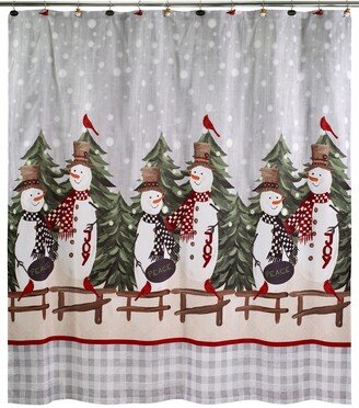 Country Friends Holiday Resin Shower Curtain, 72 x 72