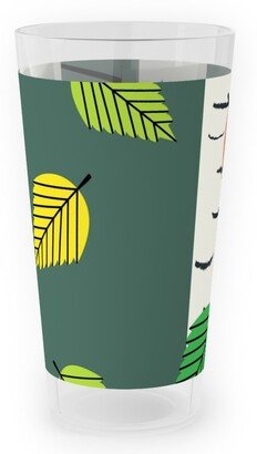 Outdoor Pint Glasses: Autumn Birch Forest Outdoor Pint Glass, Green