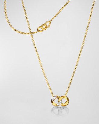 18k Yellow Gold and Platinum Love Links Pendant Necklace