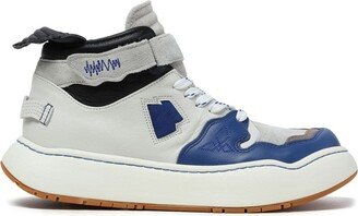 Panelled Touch-Strap High-Top Sneakers