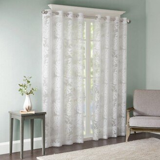 Maui Palm Leaf Burnout Window Sheer