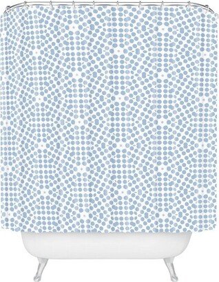 Emmie K Spring Bloom Dot Pale Shower Curtain Blue